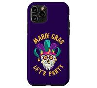 Custodia per iPhone 11 Pro Mardi Gras Costume Camicia Fun Beads Masquerade Skull Voodoo