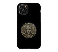 Custodia per iPhone 11 Pro Maschera della dea del serpente Maya antica pietra del tempio di pietra arte reliquia