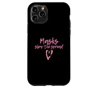 Custodia per iPhone 11 Pro Masks Slow The Spread Cute Pink Heart Face Mask For Girls