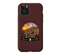 Custodia per iPhone 11 Pro Matera Italia Tramonto Vecchio e Città Mediterraneo Design