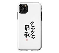 Custodia per iPhone 11 Pro Max "ダラダラ日和" Abbigliamento calligrafia con scritte