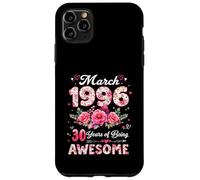 Custodia per iPhone 11 Pro Max 30 anni marzo 1996 floreale 30 ° compleanno uomo donna