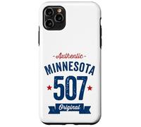 Custodia per iPhone 11 Pro Max 507 Minnesota Codice Area Distressed Autentico Blu Testo
