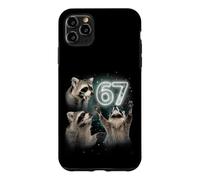 Custodia per iPhone 11 Pro Max 67 Meme Racoon Howling At The Moon 67 T-Shirt 6 7 Halloween