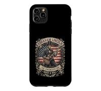 Custodia per iPhone 11 Pro Max Abraham Lincoln - Chitarra rock, emancipatore con bandiera americana