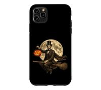 Custodia per iPhone 11 Pro Max Abraham Lincoln Jack O Lantern Pumpkin Full Moon - Scopa