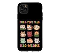 Custodia per iPhone 11 Pro Max Adorabile gatto Kawaii Sushi Miao alcuni felini