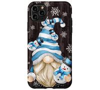 Custodia per iPhone 11 Pro Max Aesthetic Snowflake Pattern With Snowman And Winter Gnome