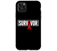 Custodia per iPhone 11 Pro Max Aids Survivor Hiv Nastro rosso aiuta guerriero - Giornata mondiale dell'aiuto
