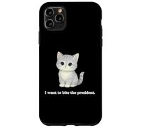 Custodia per iPhone 11 Pro Max Al mio gatto non piace il presidente vuole morderlo in modo divertente