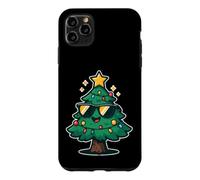 Custodia per iPhone 11 Pro Max Albero di Natale fresco con occhiali da sole