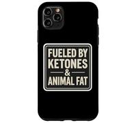 Custodia per iPhone 11 Pro Max Alimentato Da Chetoni E Animali Grassi Keto Carnivore Dieta Citazione