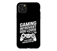 Custodia per iPhone 11 Pro Max Amante dei cani introverso gioco Gioco e cammino il mio cane