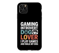 Custodia per iPhone 11 Pro Max Amante dei cani introverso gioco Gioco e cammino il mio cane
