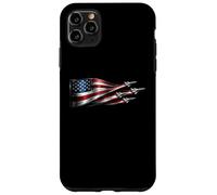 Custodia per iPhone 11 Pro Max American Patriotic Fighter Jets Bandiera USA sventolando il 4 luglio