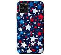 Custodia per iPhone 11 Pro Max American Star Pattern Rosso Bianco Blu Celebrazione Patriottica