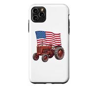 Custodia per iPhone 11 Pro Max American USA Flag Tractor Farmer