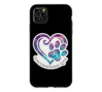 Custodia per iPhone 11 Pro Max Amore incondizionato Cuore Zampa Cane Gatto Proprietario Mamma Papà Amante degli animali domestici