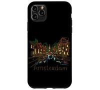 Custodia per iPhone 11 Pro Max Amsterdam Notte Paesi Bassi Viaggio Souvenir Panorama Regalo