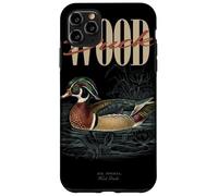 Custodia per iPhone 11 Pro Max Anatra vintage in legno per osservare gli uccelli, arte della natura e