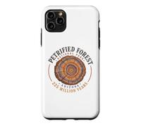 Custodia per iPhone 11 Pro Max Anello con albero in legno fossile dell'Arizona del parco nazionale della foresta
