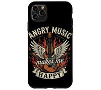Custodia per iPhone 11 Pro Max Angry Music Makes Me Happy Skull Rock Band Chitarrista Punk