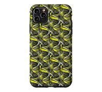 Custodia per iPhone 11 Pro Max Anni Ottanta Bella Giallo Grigio Astratto Curva Ripetere Modello