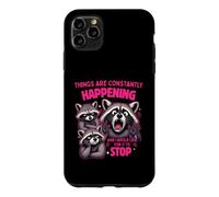 Custodia per iPhone 11 Pro Max Ansia Racoon Le cose accadono costantemente