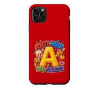 Custodia per iPhone 11 Pro Max Anti-War Pro-Snacks Funny Peace Food Graphic Rosso