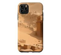 Custodia per iPhone 11 Pro Max Antiche rovine del deserto sepolte nella sabbia Paesaggio Opere d'arte