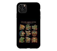 Custodia per iPhone 11 Pro Max Antichi glifi della giungla simboli animali mesoamericani