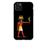 Custodia per iPhone 11 Pro Max Antico dio egizio Heru Khuti Kemet Falcon Divinità Muro