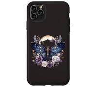 Custodia per iPhone 11 Pro Max Arte botanica della luna celeste della falena