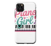 Custodia per iPhone 11 Pro Max Arte della tastiera Piano Girl Music Lover