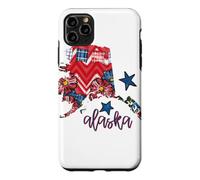 Custodia per iPhone 11 Pro Max Arte regionale con stelle scozzesi floreali dell'Alaska