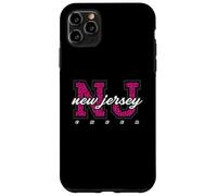 Custodia per iPhone 11 Pro Max Arte universitaria retrò del New Jersey Cheer Pink Leopard