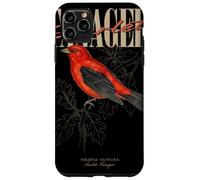 Custodia per iPhone 11 Pro Max Arte vintage Scarlet Tanager Bird Watching Nature Love Birds