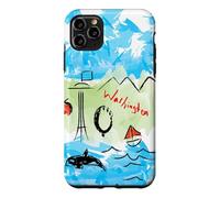 Custodia per iPhone 11 Pro Max Artsy State of Washington Design, Nord-Ovest