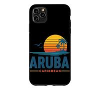 Custodia per iPhone 11 Pro Max Aruba Caraibi Retro Tramonto Vacanza