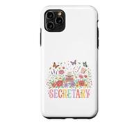 Custodia per iPhone 11 Pro Max Assistente amministratore della macchina da scrivere floreale segretaria