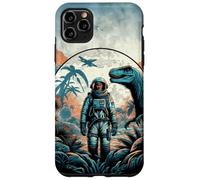 Custodia per iPhone 11 Pro Max Astronauta che esporrà il pianeta nell'era dei dinosauri Trippy Fantasy anni '60