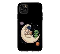 Custodia per iPhone 11 Pro Max Astronauta Leggendo Alien Cosmic Tales Moon Space Art