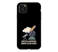 Custodia per iPhone 11 Pro Max Astronomico Sketching Astronomia Arte Notte Cielo Disegno Regalo
