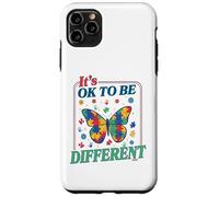 Custodia per iPhone 11 Pro Max Autism It's OK To Be Different Butterfly Puzzle Kid Teacher