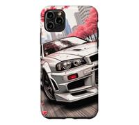 Custodia per iPhone 11 Pro Max Auto da corsa JDM Drift vintage Tokyo Sakura Flower Blossom Art