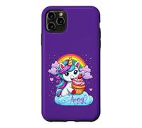 Custodia per iPhone 11 Pro Max Avery - Unicorno personalizzato con cupcake, colore: viola