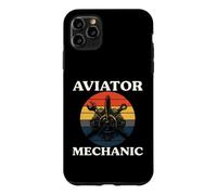 Custodia per iPhone 11 Pro Max Aviator Mechanic Retro Aircraft Engine Aviation
