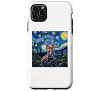 Custodia per iPhone 11 Pro Max Axolotl Fish Prehistoric Starry Night Van Gogh Style