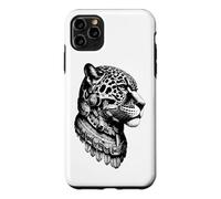 Custodia per iPhone 11 Pro Max Azteco Jaguar Mesoamericano Messicano Tribale Antico Maya