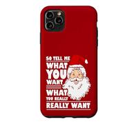 Custodia per iPhone 11 Pro Max Babbo Natale Dimmi cosa vuoi Natale divertente